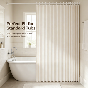 Rideau de douche magnétique pliable moderne 100*180cm 230GSM, paravent de douche accordéon peu encombrant pour petites salles de bain étroites - Product Image 5