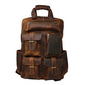 Super Selling Buffalo Genuine <b>Leather</b> External Frame Casual Sports <b>Backpack</b> Eco-Friendly Long Lasting Quality Shoulder Bag - Product Image 5