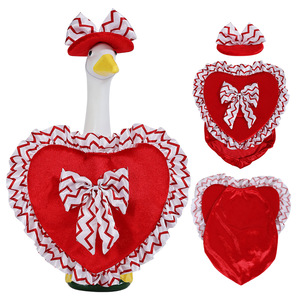 MSYO Traje Temático de San Valentín para <span class=keywords><strong>Ganso</strong></span> de Porche, Estampado de Corazones con Sombrero para <span class=keywords><strong>Ganso</strong></span> de Jardín de 23 Pulgadas, Decoración de Jardín - Product Image 1