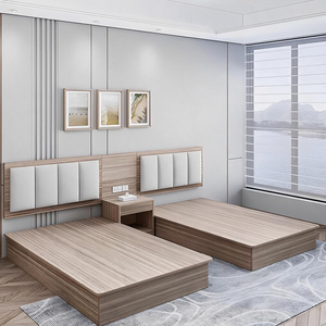 Juego de Muebles de Dormitorio para Hotel, Hostal, B&B, Apartamento Moderno, Cama Completa de Madera Contrachapada Orientada a las Personas - Product Image 4