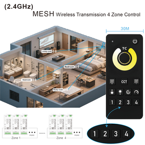 C210w Tuya Thông Minh Wifi Cct 24/48V 4 Khu Lưới Từ Xa Groupsync <span class=keywords><strong>LED</strong></span> Dải Ánh Sáng Điều Khiển 24/48V Thay Đổi Màu Sắc Dimmers - Product Image 6