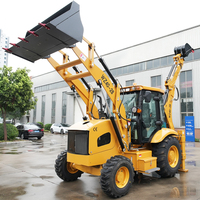 Backhoe Excavator Loader Langsung dari Pabrik Bersertifikasi CE, Mesin Diesel, untuk Perbaikan Jalan dan Penggalian, Dijual