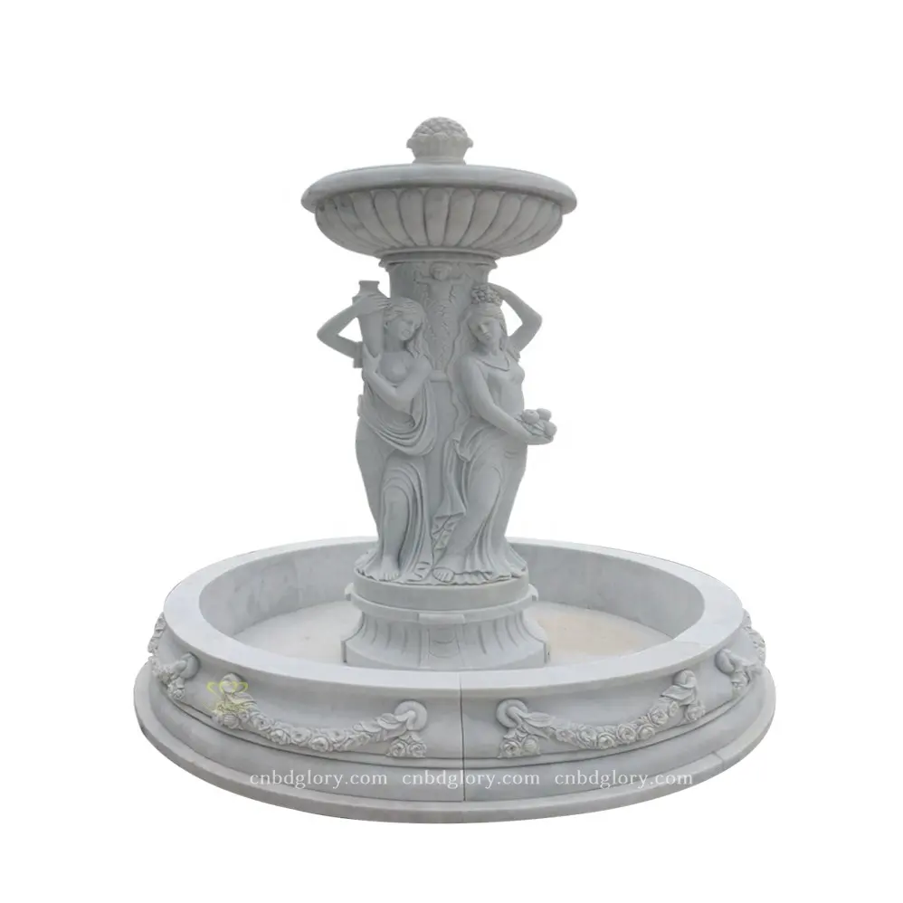 Diseño personalizado de piedra tallada productos estatua de mármol de la fuente de agua
