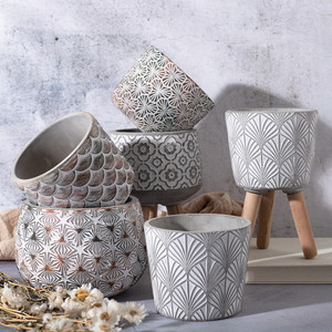 Square Cylinder Simple Style Glaze Flowerpot Garden Cheap Flower Pot Plant Pots Bonsai Pots Maceta Yixing Purple Green Picture