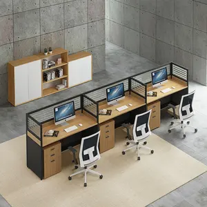Office cubicle dividers partitions 3 seater workstation office furniture price