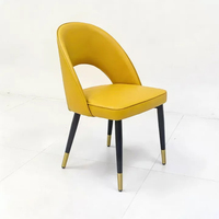 Chaise de salle à manger moderne en cuir PU de qualité restaurant avec pieds en métal, usage commercial pour hôtels et restaurants