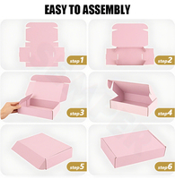 Boîte cadeau personnalisée en carton recyclable avec cadre photo et revêtement UV rose pour Noël et mariage