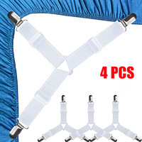 Lot de 4 attaches élastiques réglables pour draps de lit – Organiseur de draps et clips de fixation pour matelas