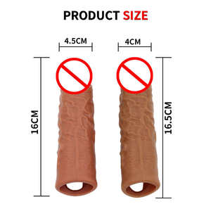 Neues Modell 5.5 6 13 Cm Herren ärmel Schwarz <span class=keywords><strong>Big</strong></span> Sex Toy Vergrößerung kondom Super Huge Silikon Dildo Kondom für Männer - Product Image 2