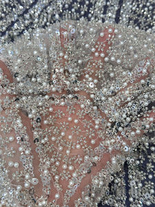 Усовершенствованная пользовательская ткань для свадебного платья с вышитыми пузырьками, дизайн, компьютерная вышивка, кружевная ткань в наличии, Прямая поставка с завода - Product Image 4