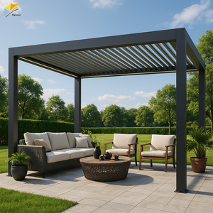 Hanrui Taille personnalisée 3x3 3x4 3x5 4x4 <span class=keywords><strong>5x3</strong></span> 5x4 6x3 4x6 6x4 6x5 6x6 Bioclimatica Electrique Pergola Aluminium extérieur - Product Image 6