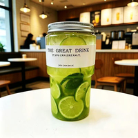 Bouteille jetable en bambou Lides, bouteille en plastique PET pour thé aux fruits, tasse créative pour café glacé, bouteille pour jus de fruits et boissons avec couvercle