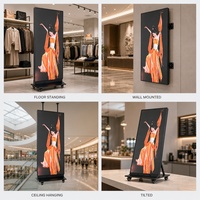 Pantalla LED para Póster P2, Pantalla de Video Interior, Póster Digital con Soporte de Pie, Control por Aplicación WiFi SDK IP65 para Publicidad en Comercios