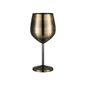 500ml304ステンレス鋼ゴブレットワイングラスシャンパンジュース大容量パーティー落下防止銅メッキワイングラス