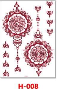 2025 Sexy rouge henné tatouages temporaire Mehndi conceptions <span class=keywords><strong>dentelle</strong></span> main et <span class=keywords><strong>bras</strong></span> corps Art pour les femmes mariée fête Festival - Product Image 4