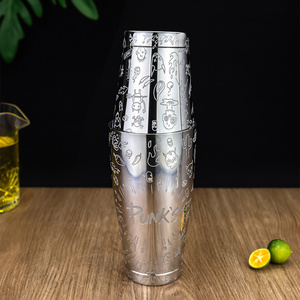 Coctelera Boston de Acero Inoxidable de 850/550 ml con Diseño Punk Fusion <span class=keywords><strong>Mexicano</strong></span>, para Mezclar Cócteles - Product Image 5
