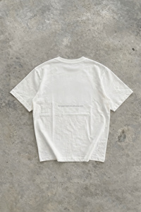 Camiseta de Manga Corta de Algodón Grueso de Verano, Estampada con Serigrafía, Logotipo Personalizado Estampado en la Parte Delantera, Estilo Vintage Lavado para Hombre - Product Image 3