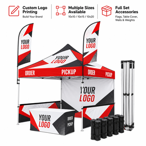 Kit de stand para campañas corporativas con carpa publicitaria, sombrillas, cuadernos, credenciales, pulseras, abanicos de mano y gorras, carpa para ferias comerciales - Product Image 3