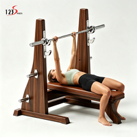 Nouveau design : Banc de musculation inclinable professionnel avec support de sécurité pour haltères et barres plates en bois
