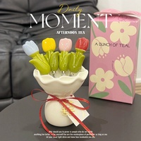 Keramiek Leuke stijl High-end cadeau Fruitvorkhouder Set Stijlvolle dessertvorken Fruitprikkers Container Kleine keramische vaasornament