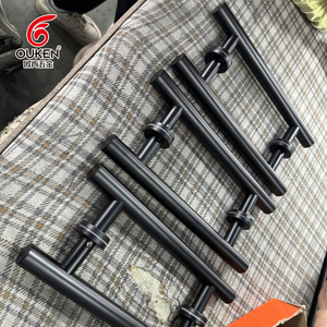 Thép không gỉ bọc màu xám nâu da cửa xử lý, tinh tế thép không gỉ cửa kính xử lý cho ngôi sao đánh giá căn hộ - Product Image 5