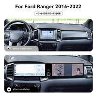 Layar Ganda Foforfor 12.3" untuk Ford Ranger 2016-2022 Wireless Carplay Android 13 Radio Mobil Multimedia Player DSP 4G GPS Navi OEM