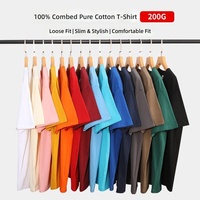 T-shirt uni personnalisé 200 GSM 100% coton, impression sérigraphique, broderie, unisexe, décontracté, manches courtes, été, t-shirts vierges en gros