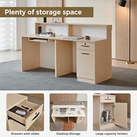 Comptoir de réception, comptoir de réception de salon moderne avec tiroir verrouillable, plateau pour clavier et armoire de rangement, comptoir de magasin