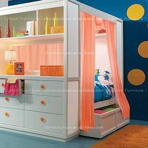 Cama Infantil Multifuncional con Almacenamiento, Cama Individual Simple para Niñas, Cama Tipo Casa Secreta para Habitación <span class=keywords><strong>de</strong></span> Niñas, Personalizable - Product Image 4