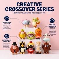 Groothandel Cartoon Dieren Fruit Squishy Slow Rebound PU Schuim Stress Verlichtend Fidget Toy voor Kinderen Volwassenen Novelty Gift OEM Bulk