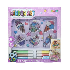 Window art DIY Craft Sun catcher doodle Painting acrilico set di attività per bambini giocattolo educativo - Product Image 3