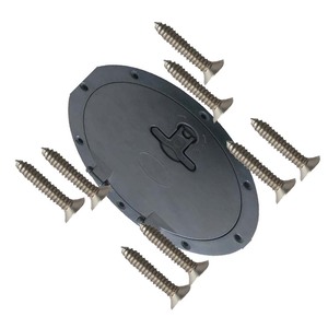 Tapa de escotilla de plástico de 6 pulgadas con tornillos autorroscantes para reparación y reemplazo de kayaks, canoas y embarcaciones - Product Image 1