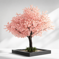 Pohon Bunga Sakura Buatan Warna Pink Ukuran Besar, Ukuran Kustom untuk Acara Pernikahan dan Pajangan Komersial