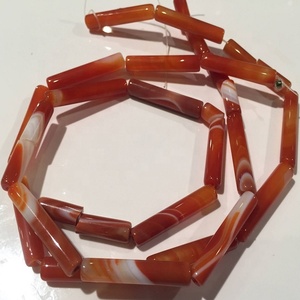 Cilindro de tubo Natural, piedras de cornalina roja, cuentas de tubo - Product Image 4