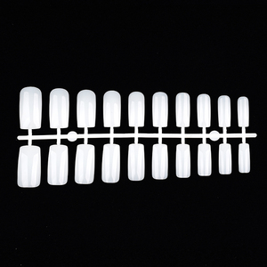 Ongles artificiels carrés moyens transparents en acrylique à pression pour manucure en salon - Product Image 3
