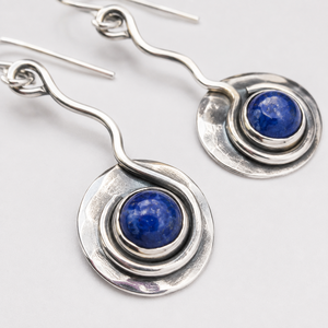 Orecchini Pendenti Vintage Blu con Filo Intrecciato, Stile Artigianale, Gioielli di Moda per Donne - Product Image 4
