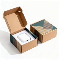 Boîte d'expédition écologique à base de papier kraft recyclé avec logo personnalisé pour casque stéréo sans fil TWS boîte de conception d'emballage artisanal cadeau