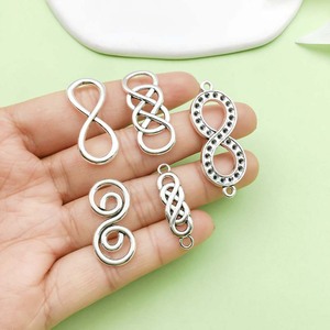Antique Silver Alloy <b>Infinity</b> Pendant Mixed Shapes For <b>Bracelet</b> Making DIY Jewelry Accessories Zinc Alloy Plated - Product Image 2