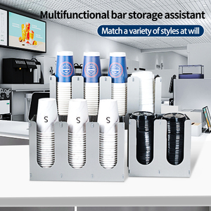 Nouveauté : Organisateur de station à café jetable en bois, accessoires de café, boîte de rangement, distributeur de gobelets en papier - Product Image 3