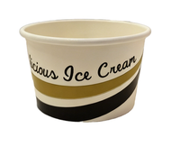 Gobelet en papier pour crème glacée personnalisé en usine, bol à crème glacée jetable personnalisable, gobelet à crème glacée de 3,5 oz, couvercles assortis
