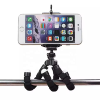 Support de téléphone pliable avec support à clip Mini support de téléphone Flexible caméra Selfie monopode trépieds support pour diffusion en direct