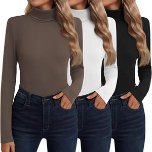 Paquete de 3 <span class=keywords><strong>Camisetas</strong></span> de Cuello Alto de Manga Larga para <span class=keywords><strong>Mujer</strong></span>, Ropa Interior Térmica, Capa Base, <span class=keywords><strong>Camisetas</strong></span> de Otoño e Invierno, Suéter - Product Image 3
