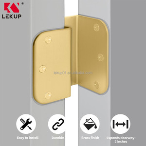 Charnières de <span class=keywords><strong>porte</strong></span> en acier inoxydable, charnières robustes de 3,5 pouces, charnières à mortaise complète dorées avec coin arrondi de 5/8'' - Product Image 4