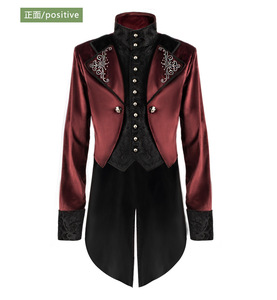 Esmoquin de Halloween para <span class=keywords><strong>hombre</strong></span>, traje Retro Medieval, Cosplay, largo medio, Vintage, terciopelo, Punk, chaqueta <span class=keywords><strong>victoriana</strong></span>, <span class=keywords><strong>ropa</strong></span> - Product Image 6