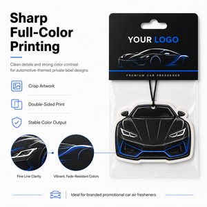 Désodorisant de voiture de luxe en forme de voiture SHINY, carte parfumée en papier avec n'importe quel parfum personnalisé pour cadeau de salon automobile - Product Image 3