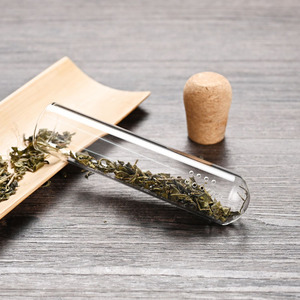 Individuale tazza di tè tubo di vetro infusore-Mini infusore filtro per frutta a base di erbe o foglie sciolte <span class=keywords><strong>con</strong></span> <span class=keywords><strong>coperchio</strong></span> in sughero - Product Image 4
