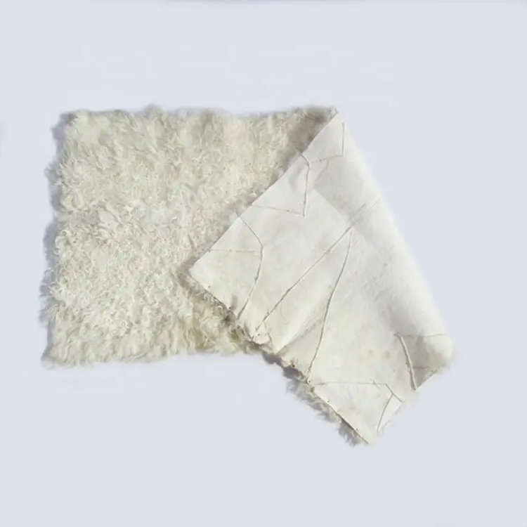 Abrigo de piel de cordero Kalgan, Natural, rizado, blanco, más vendido