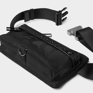 <span class=keywords><strong>Riñonera</strong></span> personalizada de nailon para hombre, bolso de cintura con cinturón, color negro - Product Image 5