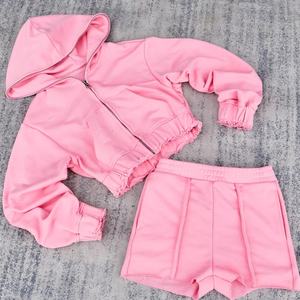 Ensemble de survêtement OEM personnalisé avec logo, broderie de patchs vieillis, sweat à capuche zippé et pantalon de jogging ample pour femme - Product Image 4