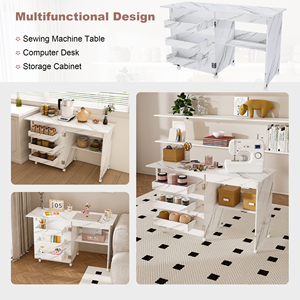 <span class=keywords><strong>Table</strong></span> à manger <span class=keywords><strong>pliante</strong></span>, <span class=keywords><strong>table</strong></span> pour machine à coudre, étagère de rangement de cuisine avec étagères, <span class=keywords><strong>table</strong></span> à roulettes pour machine à coudre pour appartements - Product Image 5